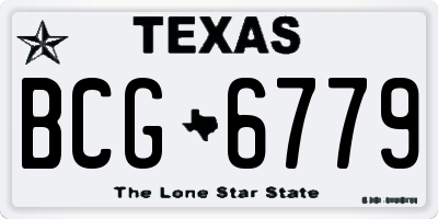 TX license plate BCG6779