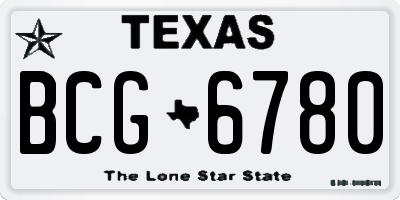 TX license plate BCG6780