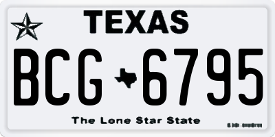 TX license plate BCG6795