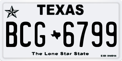 TX license plate BCG6799