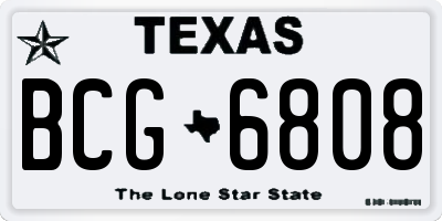 TX license plate BCG6808