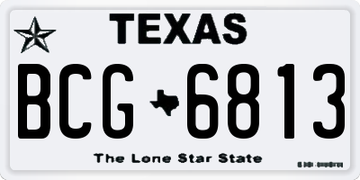 TX license plate BCG6813