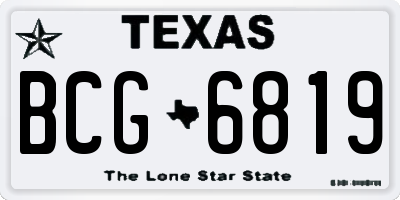 TX license plate BCG6819