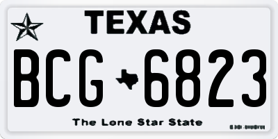 TX license plate BCG6823