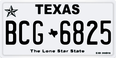 TX license plate BCG6825