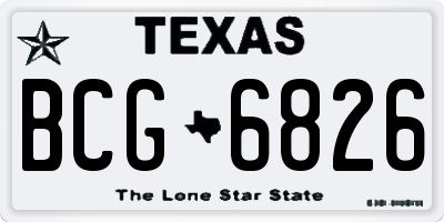 TX license plate BCG6826