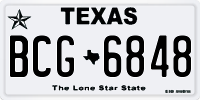 TX license plate BCG6848
