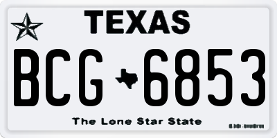 TX license plate BCG6853