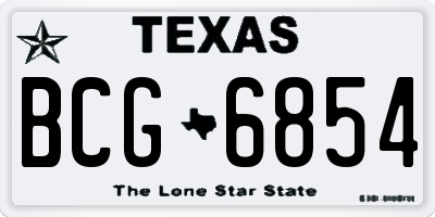 TX license plate BCG6854