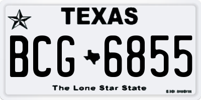 TX license plate BCG6855