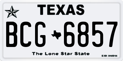 TX license plate BCG6857