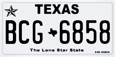 TX license plate BCG6858