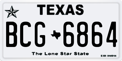 TX license plate BCG6864