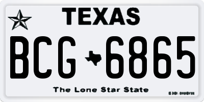 TX license plate BCG6865
