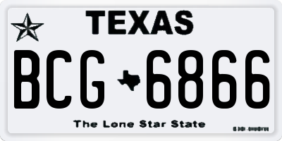 TX license plate BCG6866