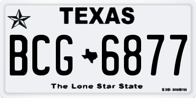 TX license plate BCG6877