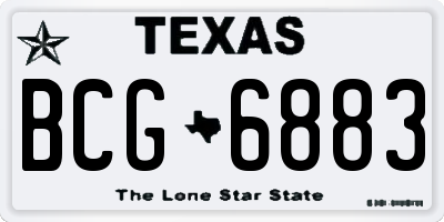 TX license plate BCG6883