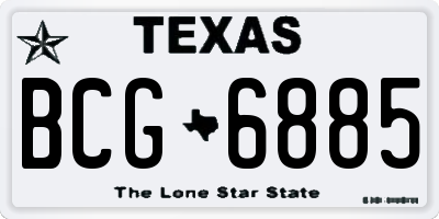 TX license plate BCG6885