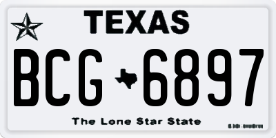 TX license plate BCG6897