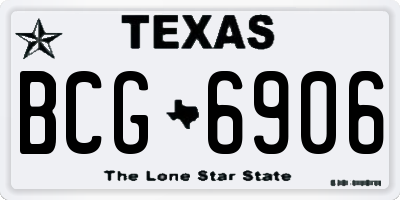 TX license plate BCG6906