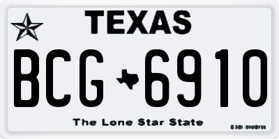 TX license plate BCG6910