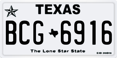 TX license plate BCG6916