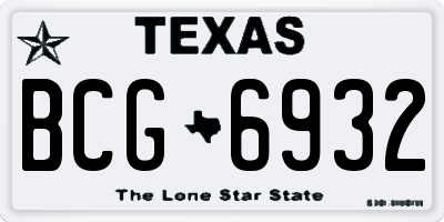 TX license plate BCG6932