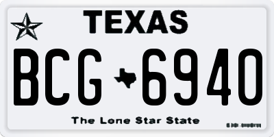 TX license plate BCG6940