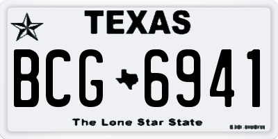 TX license plate BCG6941