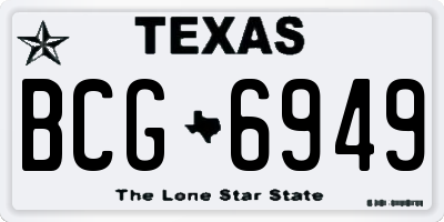 TX license plate BCG6949