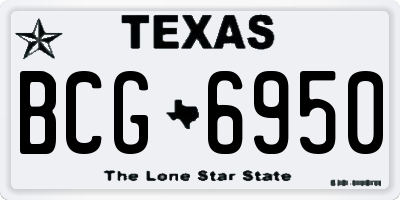 TX license plate BCG6950