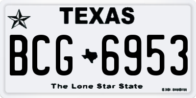 TX license plate BCG6953