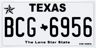 TX license plate BCG6956