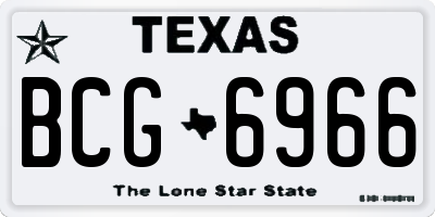 TX license plate BCG6966