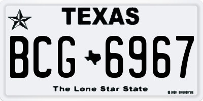 TX license plate BCG6967