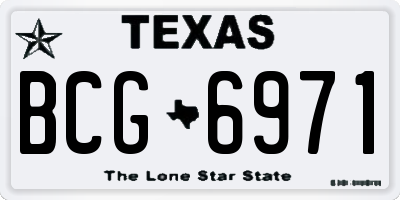 TX license plate BCG6971