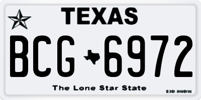 TX license plate BCG6972