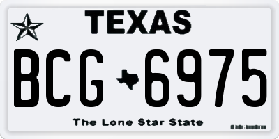 TX license plate BCG6975