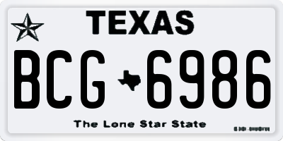 TX license plate BCG6986