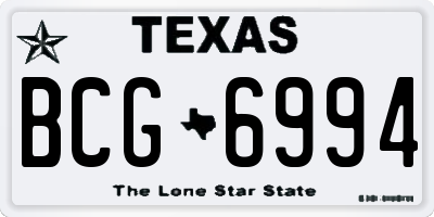TX license plate BCG6994