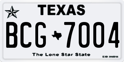 TX license plate BCG7004