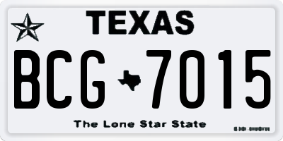 TX license plate BCG7015