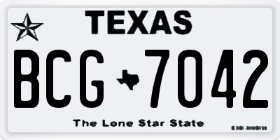 TX license plate BCG7042
