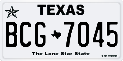 TX license plate BCG7045