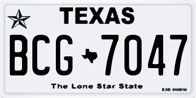 TX license plate BCG7047