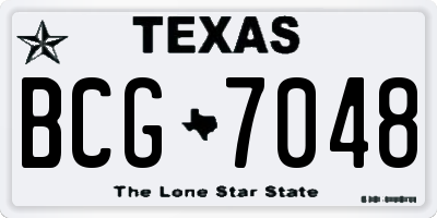 TX license plate BCG7048