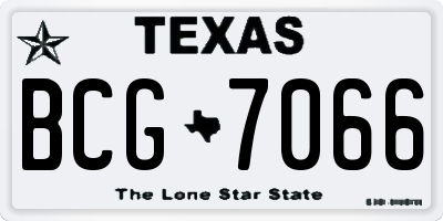 TX license plate BCG7066