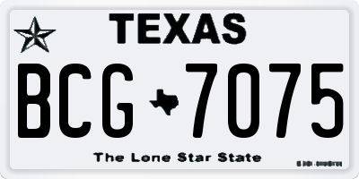 TX license plate BCG7075