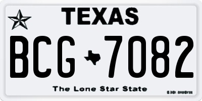 TX license plate BCG7082