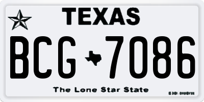 TX license plate BCG7086